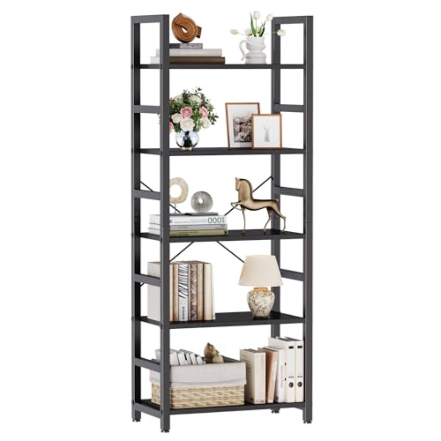 Storage - Étagère à 5 niveaux, bibliothèque haute