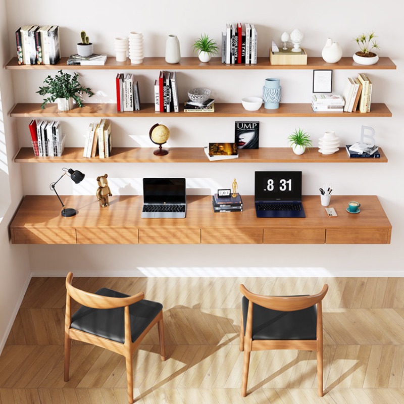 Bedroom Furniture - Bureau d'ordinateur mural flottant en bois