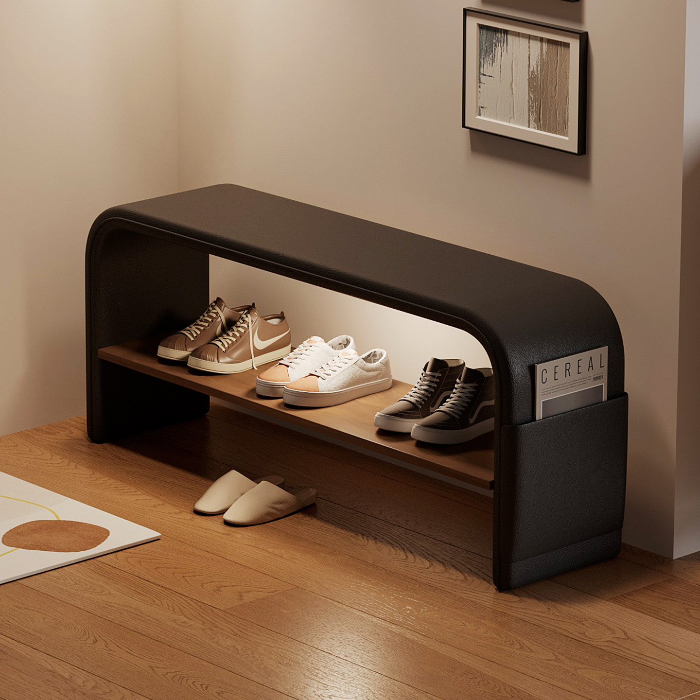 Shoe Rack Cabinet Narrow Entryway - avec un meuble à chaussures d'entrée