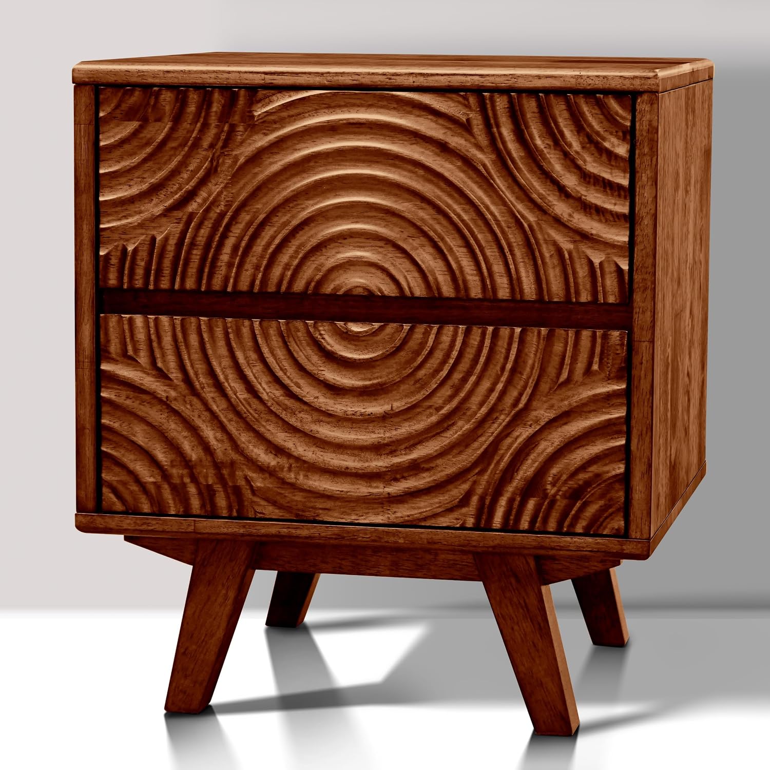 Solid Wood Nightstand 2 Drawers - Table de chevet en bois massif