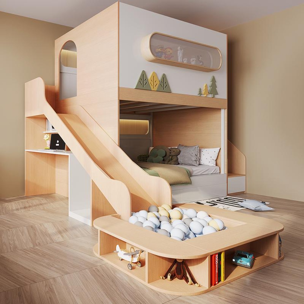 Bunk Bed With Stairs And Slide - Lit superposé en forme de capsule
