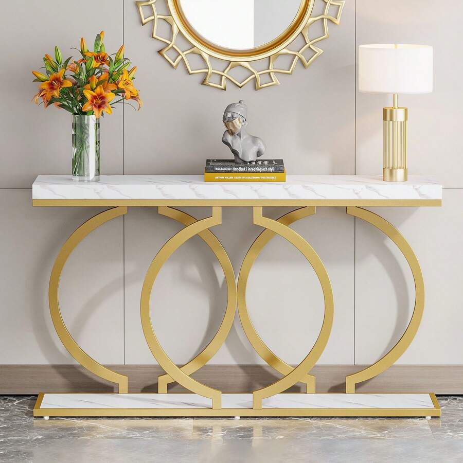 Sofas - Table console moderne dorée en pouces