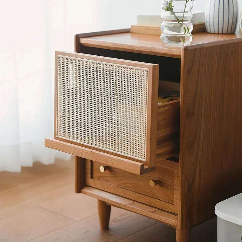 Tables de chevet en rotin avec - Solid Wood Nightstand 2 Drawers avis et prix