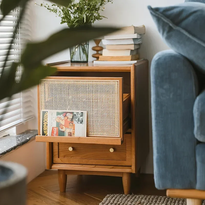 Tables de chevet en rotin avec - Solid Wood Nightstand 2 Drawers avis et prix