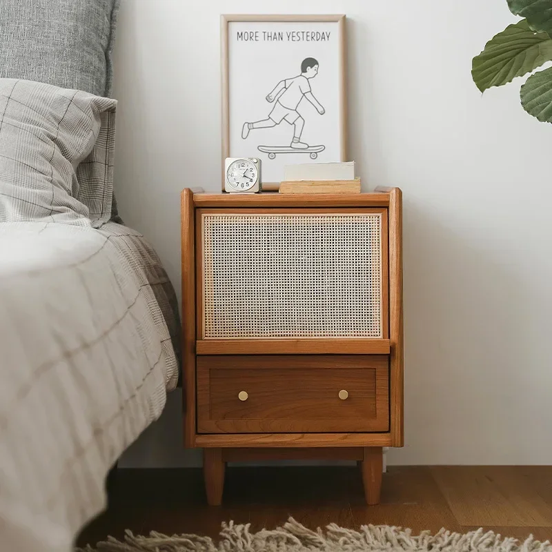 Tables de chevet en rotin avec - Solid Wood Nightstand 2 Drawers avis et prix
