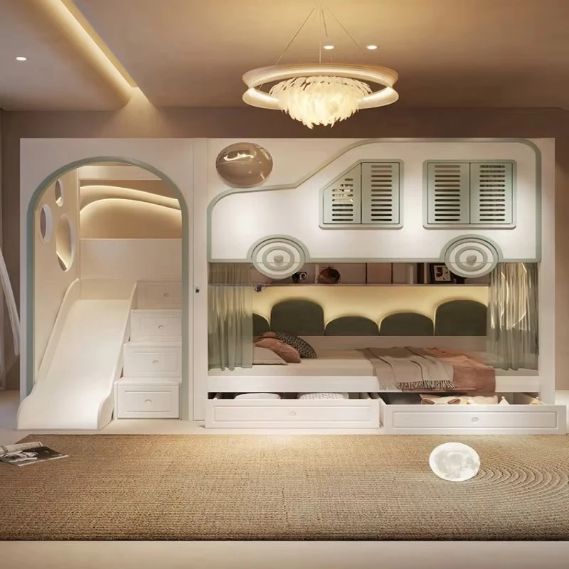 Nouveau design, lit superposé  - Bunk Bed With Stairs And Slide avis et prix