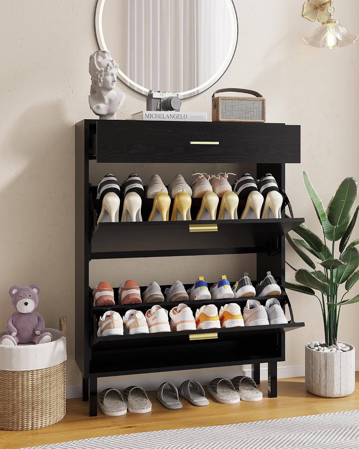 Meuble à chaussures étroit pou - Shoe Rack Cabinet Narrow Entryway avis et prix