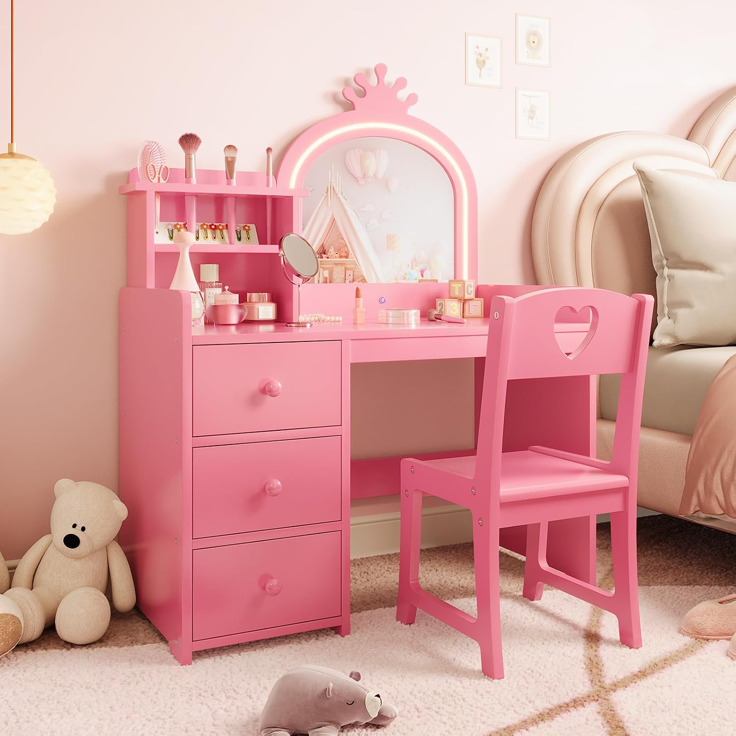 Coiffeuse pour enfants avec mi - Dressing Table Vanity With Lighted Mirror avis et prix