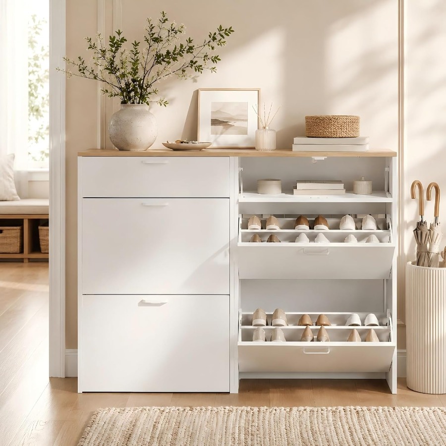 Meuble de rangement pour chaus - Shoe Rack Cabinet Narrow Entryway avis et prix