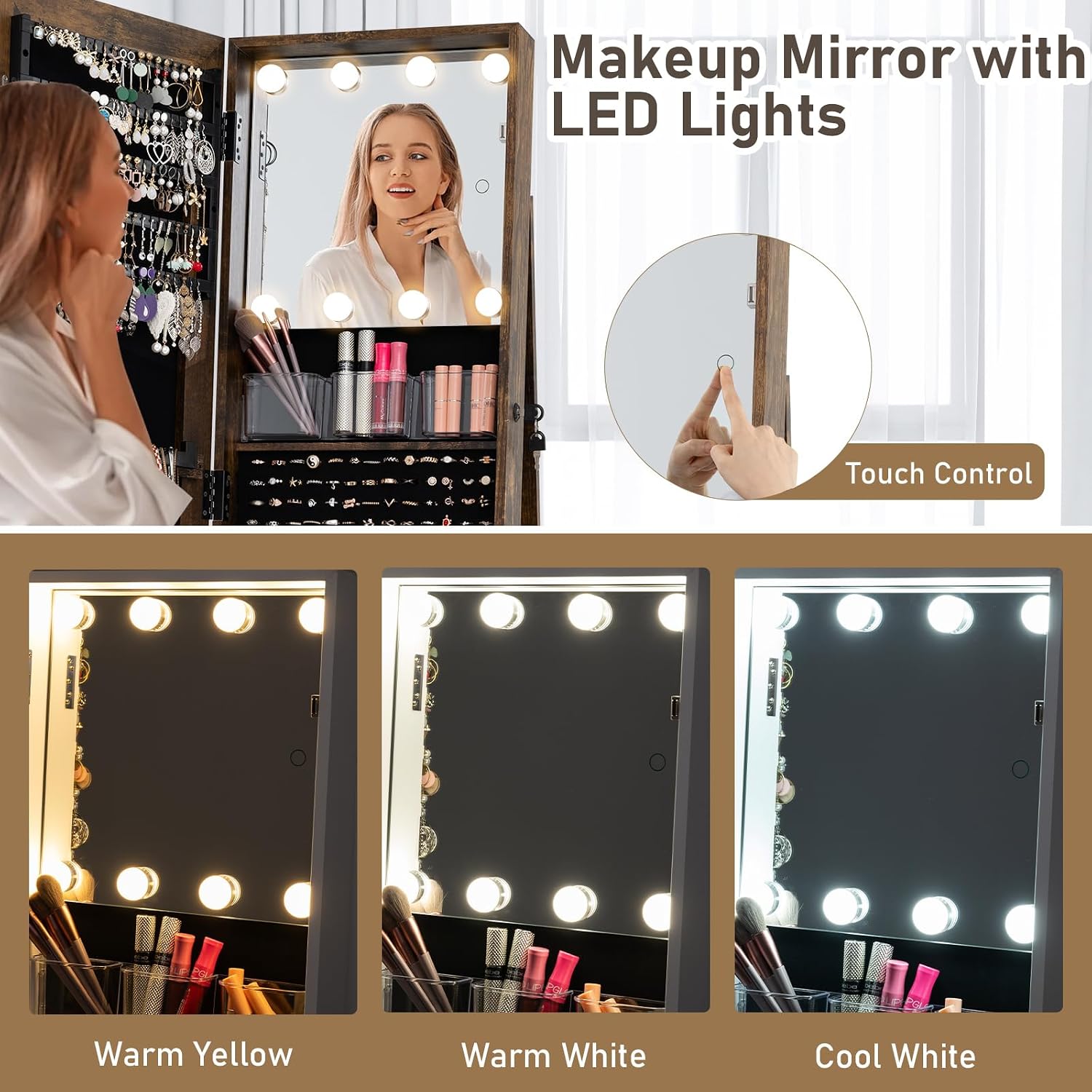 Armoire à bijoux pivotante ave - Full Length Mirror Jewelry Armoire avis et prix
