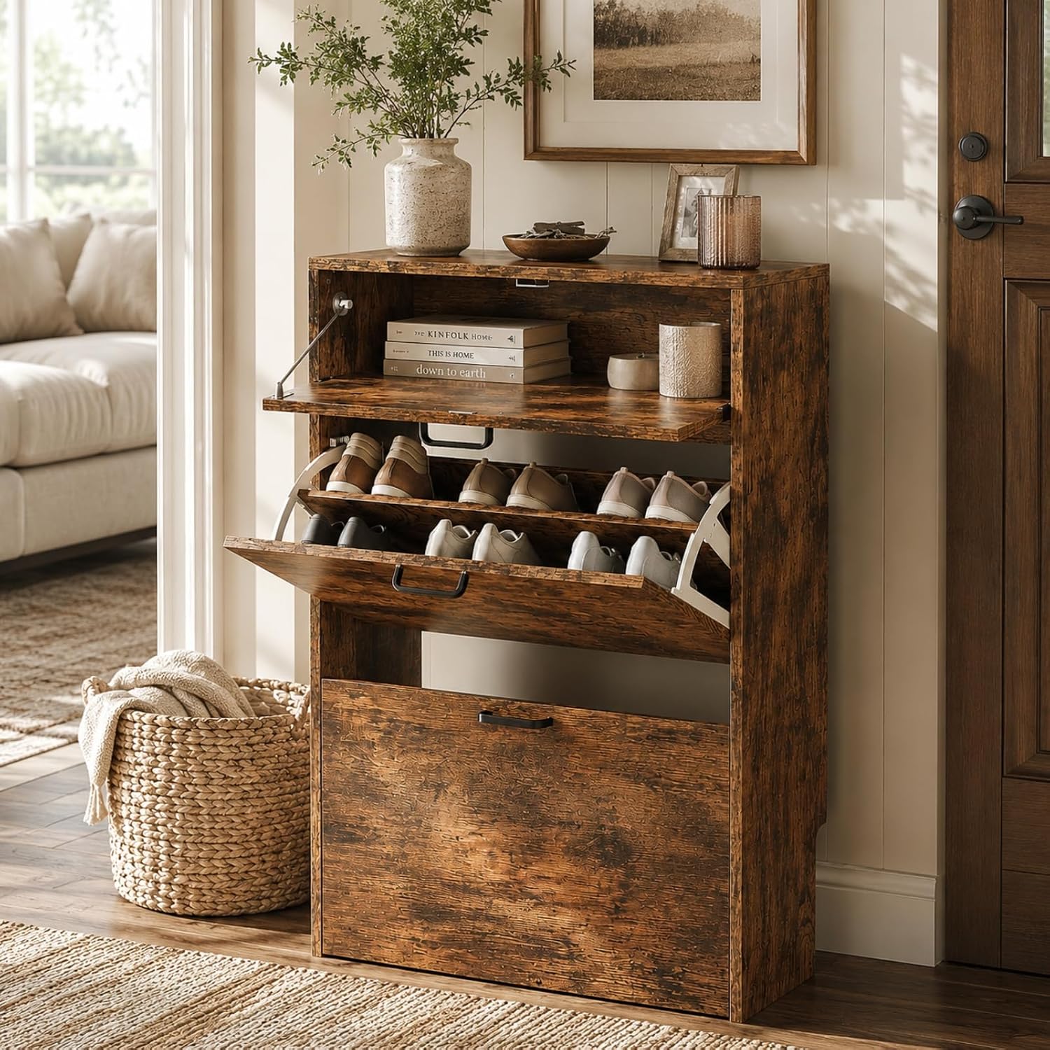 # Meuble à chaussures fin avec - Shoe Rack Cabinet Narrow Entryway avis et prix