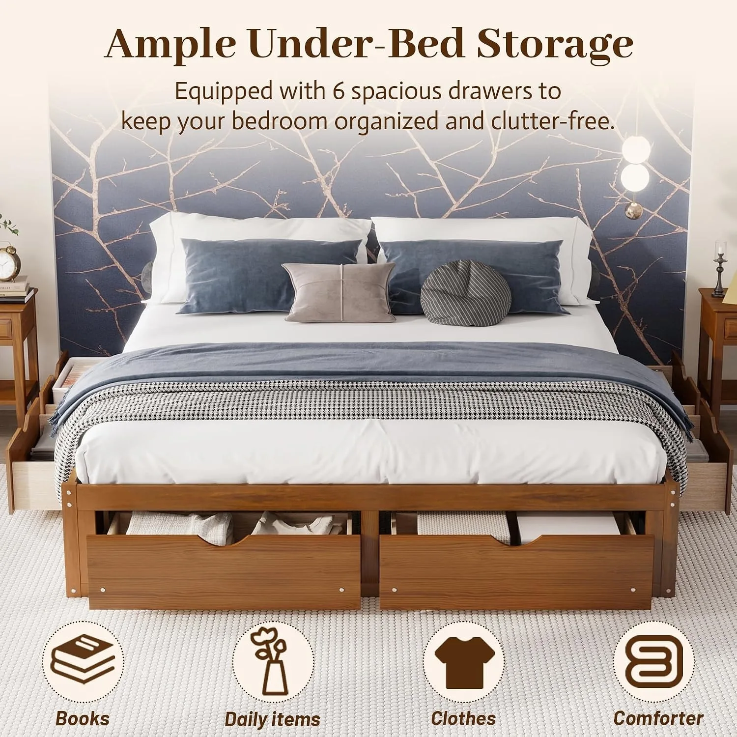 Cadre de lit plateforme minima - King Size Bed Frame With Storage Drawers avis et prix