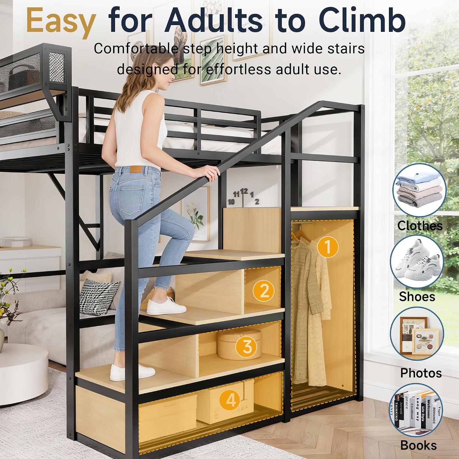 Lit mezzanine Queen Size avec  - Canopy Bed Frame Metal Queen avis et prix