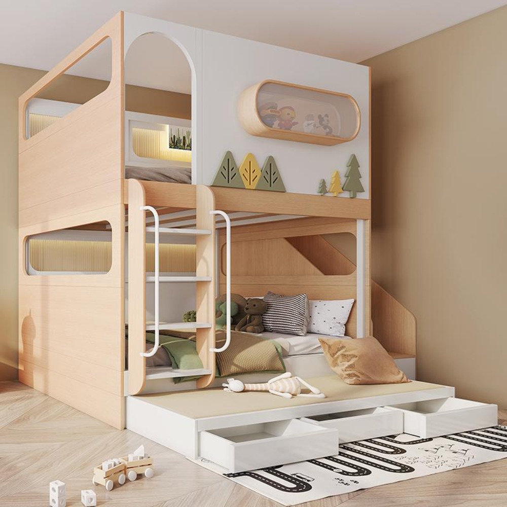 Lit superposé en forme de caps - Bunk Bed With Stairs And Slide avis et prix