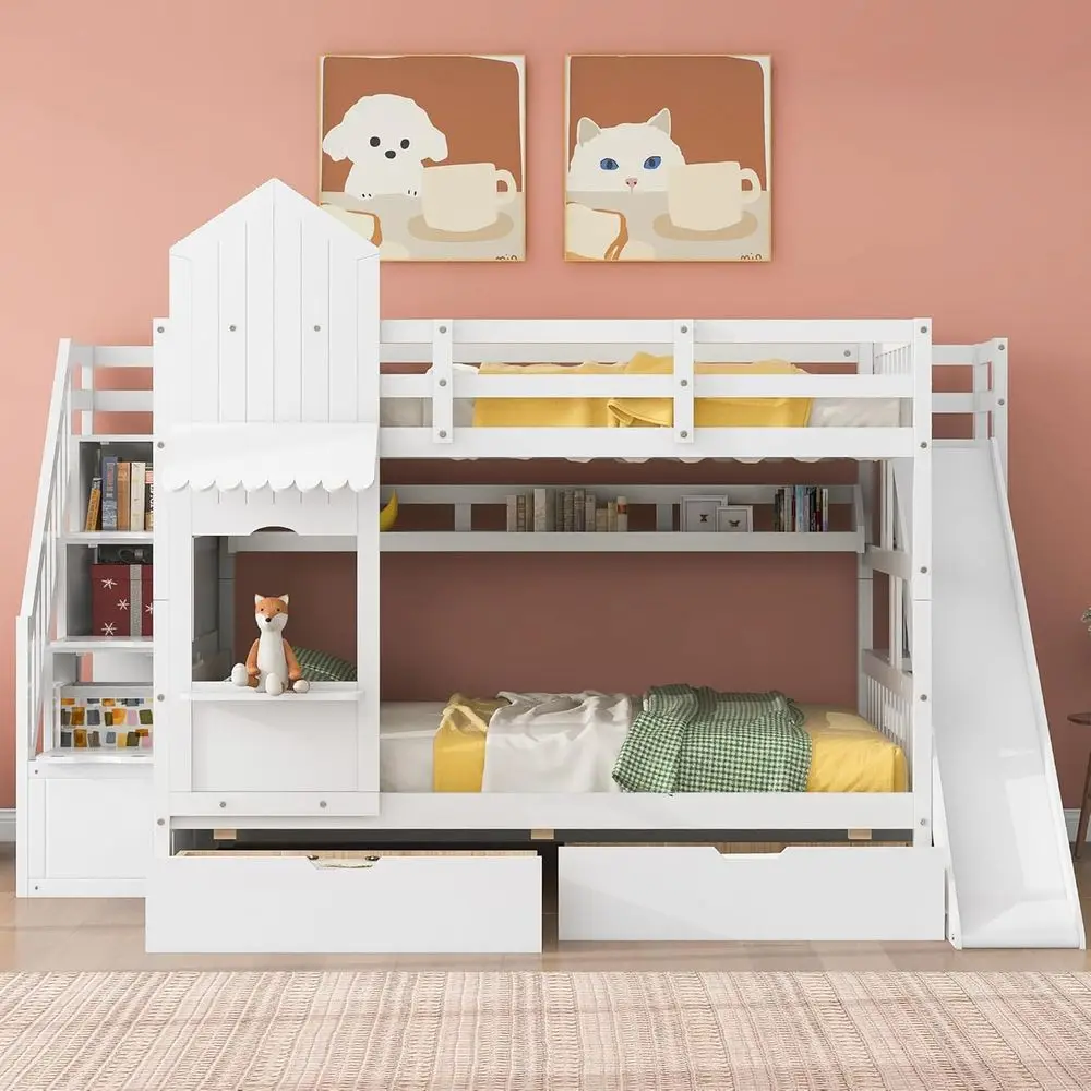 Lit superposé double avec esca - Bunk Bed With Stairs And Slide avis et prix