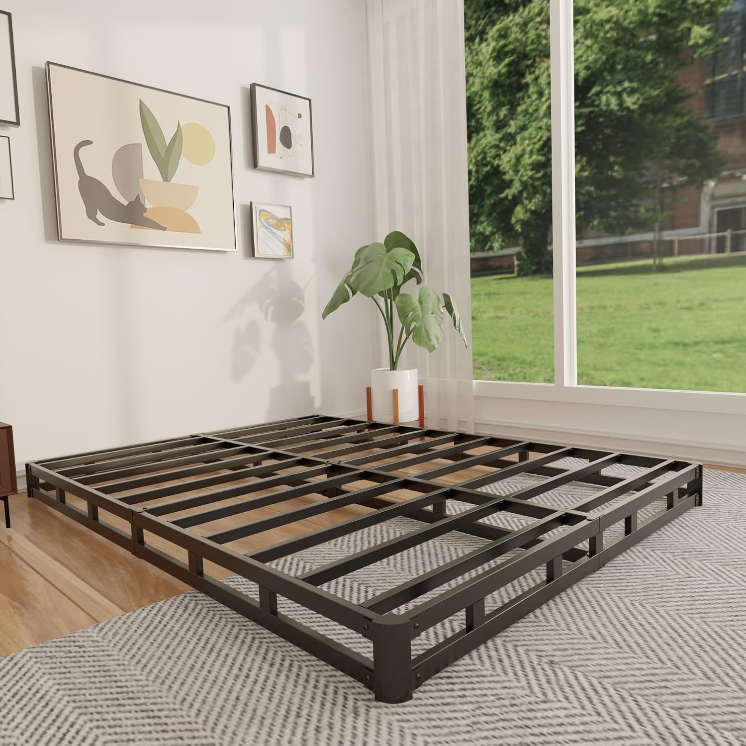 Sommier Queen de 4 pouces à pr - Canopy Bed Frame Metal Queen avis et prix
