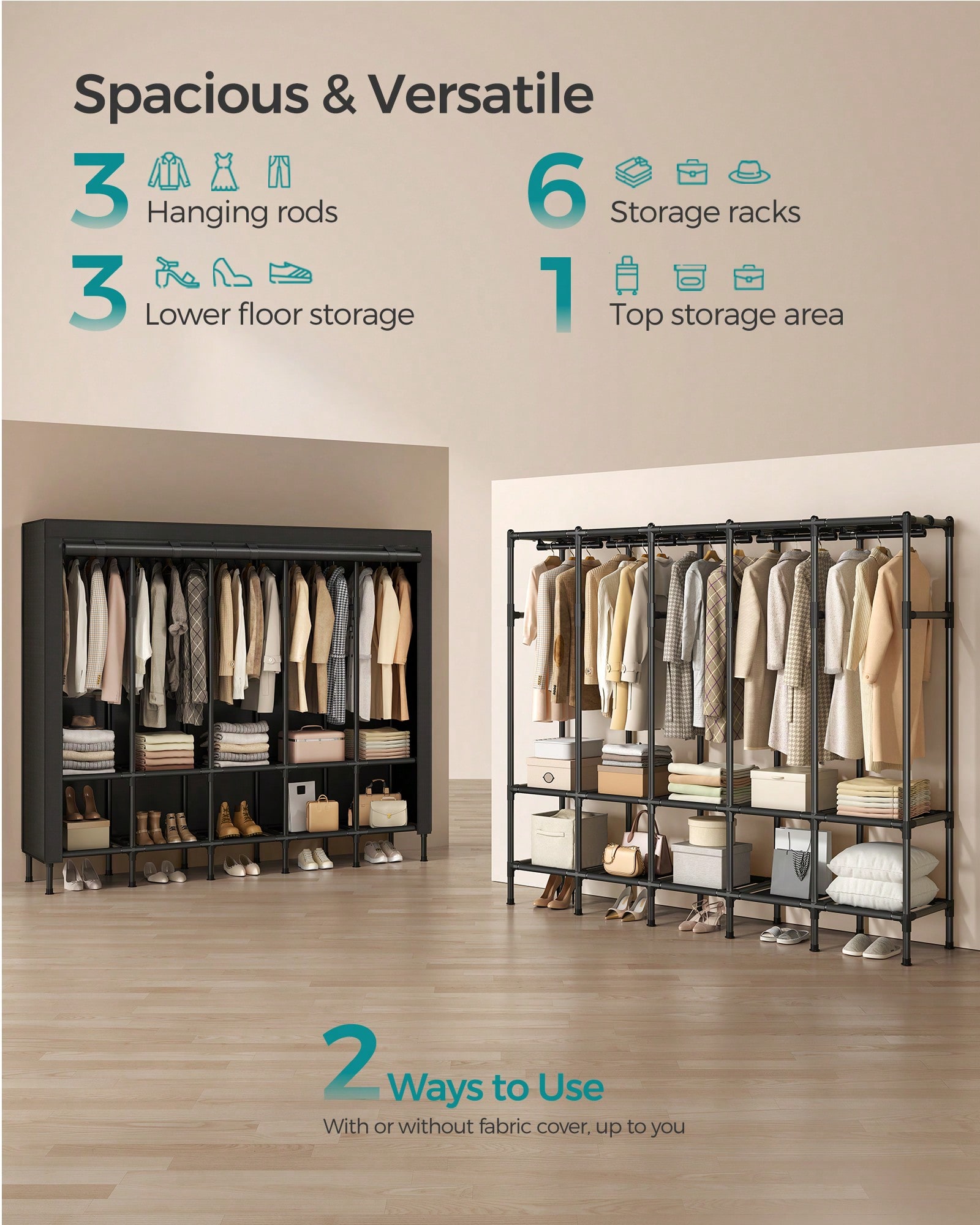 Armoire portable robuste, mode - Wardrobe Closet Portable Fabric Cover avis et prix