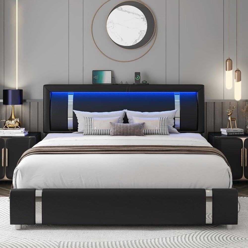 Cadre de lit plateforme modern - Canopy Bed Frame Metal Queen avis et prix