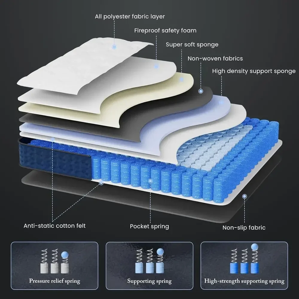 Matelas hybride de 12 pouces,  - Memory Foam Mattress In A Box Queen avis et prix